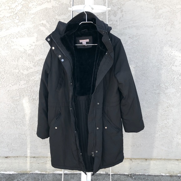 Torrid Asos Curve H&M Plus Size Hooded Black Parka - Picture 2 of 13